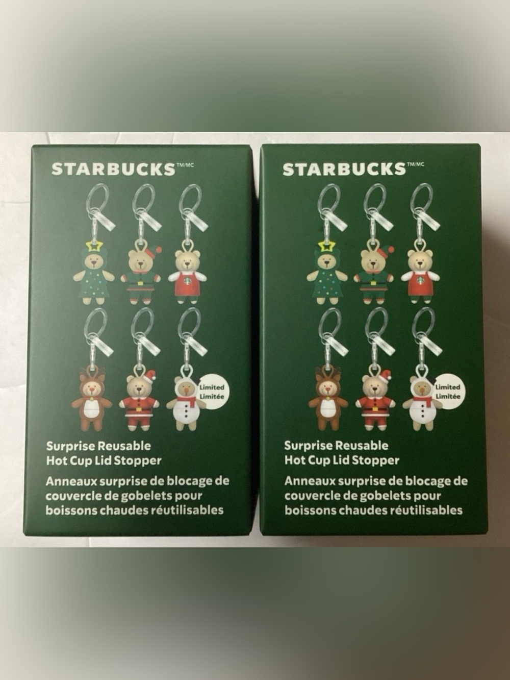 TWO/ STARBUCKS Suprise Reusable Hot Cup Lid Stopper/ Christmas 2025
